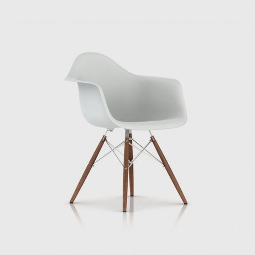 Eames Molded Plastic Armchair with Dowel-Leg Base