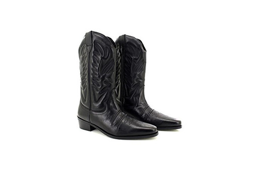 Gringos Men's KANSAS Western Cowboy Boots 7 UK Black