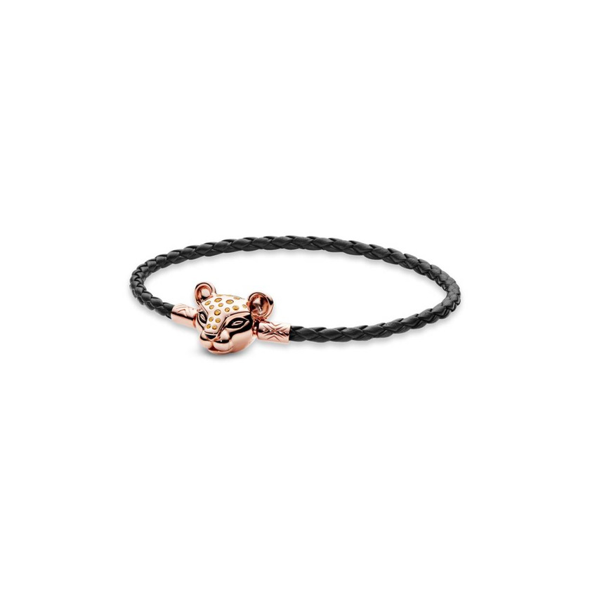 Products Pulseira de Couro Preto Princesa Leoa PANDORA Rose