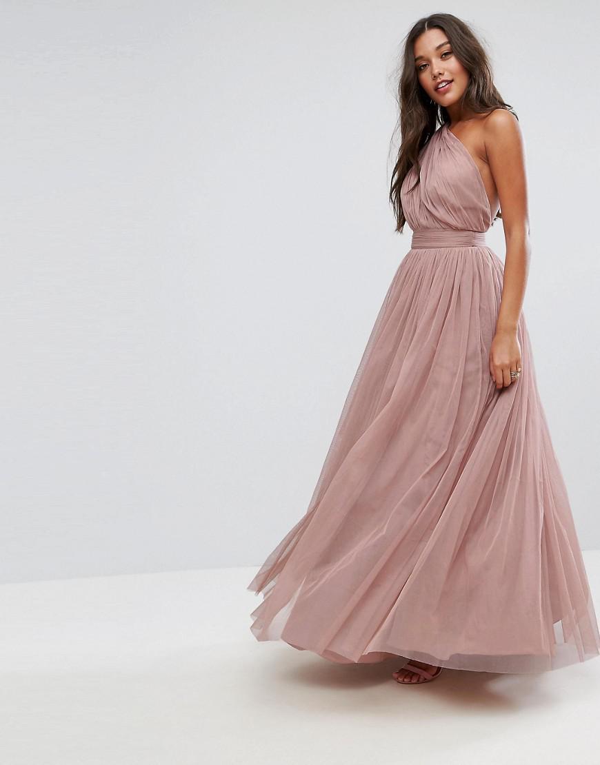 Products ASOS One Shoulder Tulle Maxi Dress