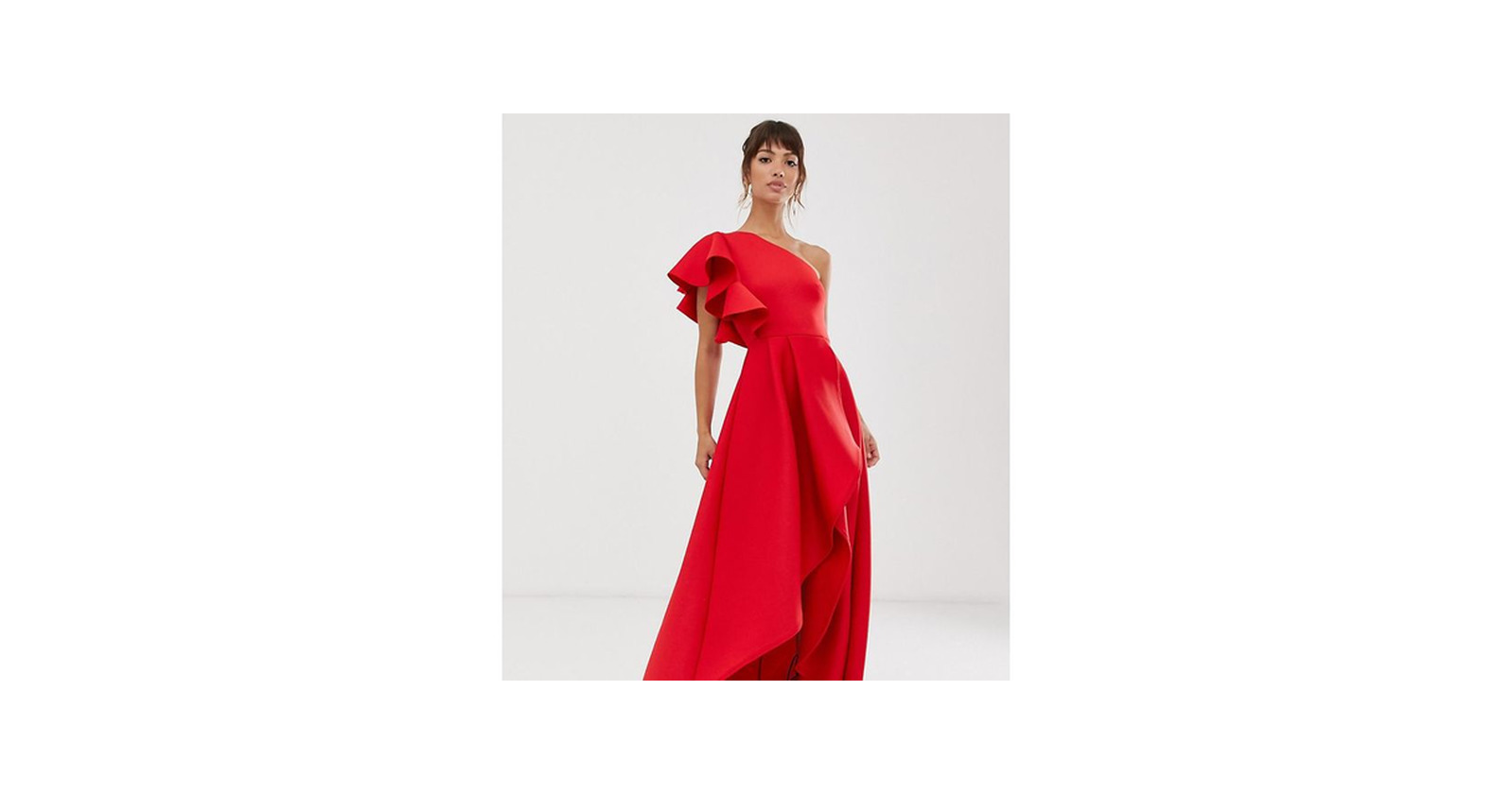 Productos ASOS Red One Shoulder High Low Prom Maxi Dress