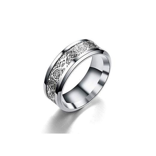 Trifycore anillo de acero inoxidable anillo de dragón Dragón con figuras de