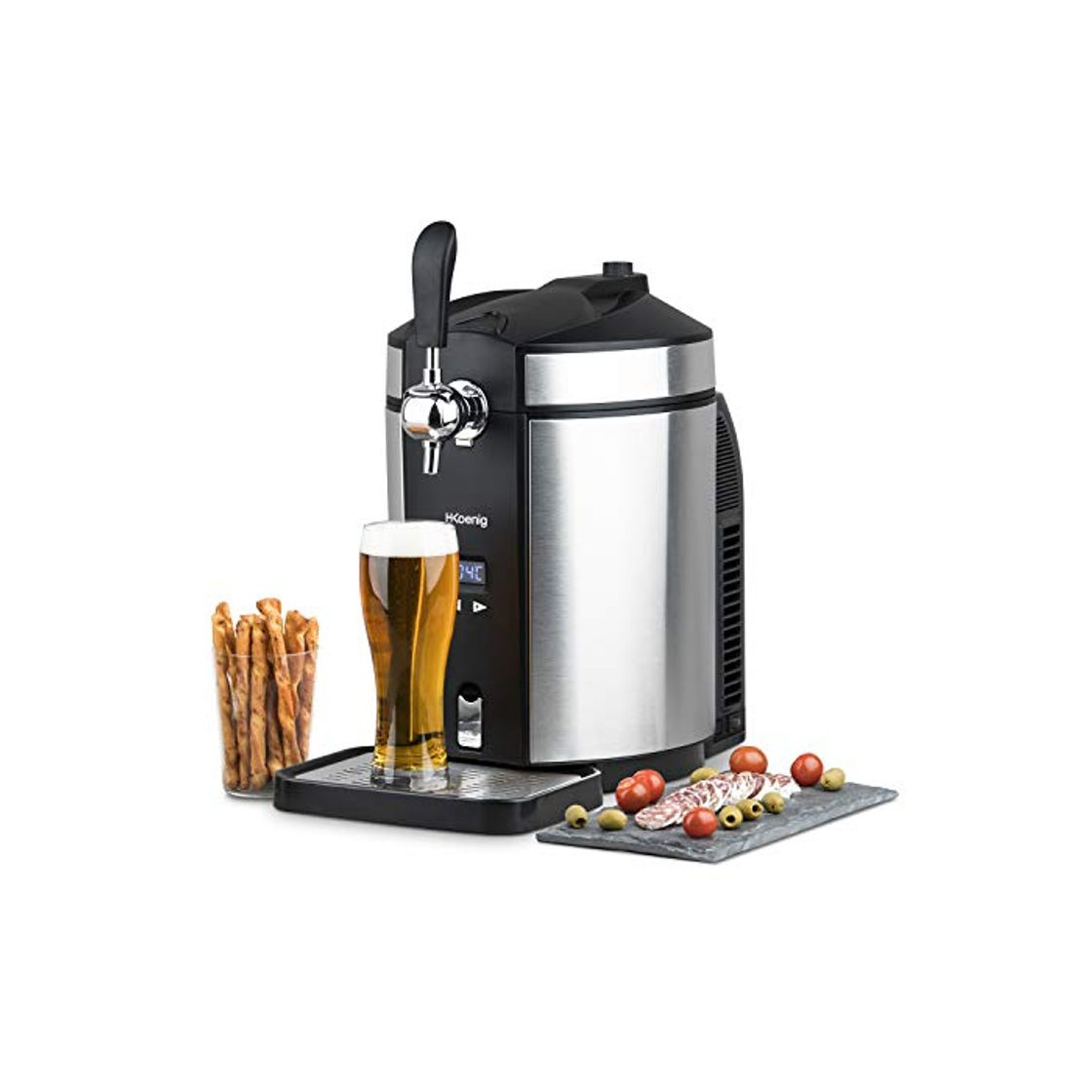 Social H.Koenig BW1880 Tirador de Cerveza Compatible, 65 W, 5 kg, Acero Inoxidable,