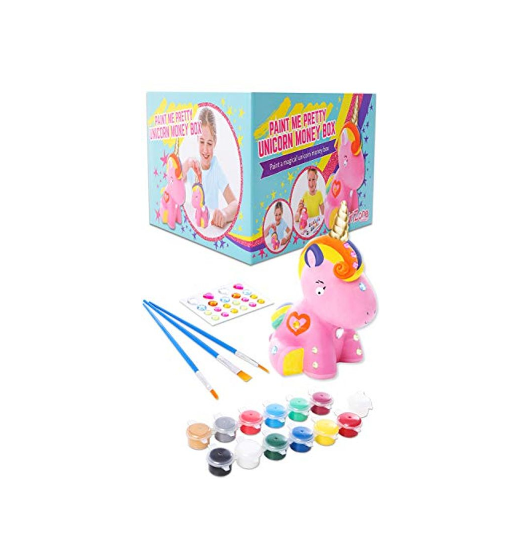 Products GirlZone Regalos para Niñas - Hucha Unicornio para Pintar - Kit Pintura