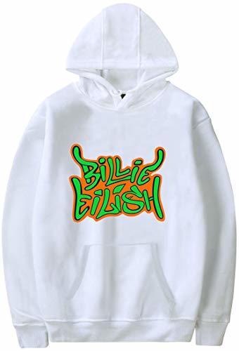 Moda FLYCHEN Mujer Sudaderas con Capucha Impreso Billie Eilish Hip-Hop Singer Suéter con