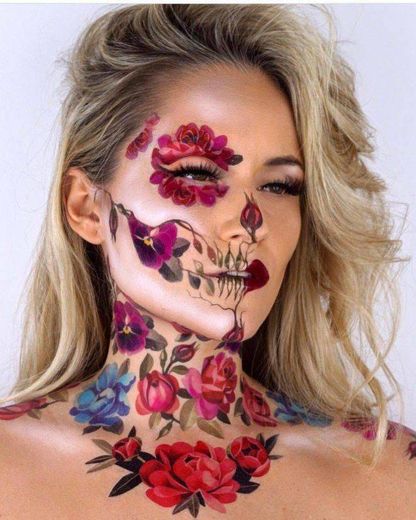 Rose skeleton makeup