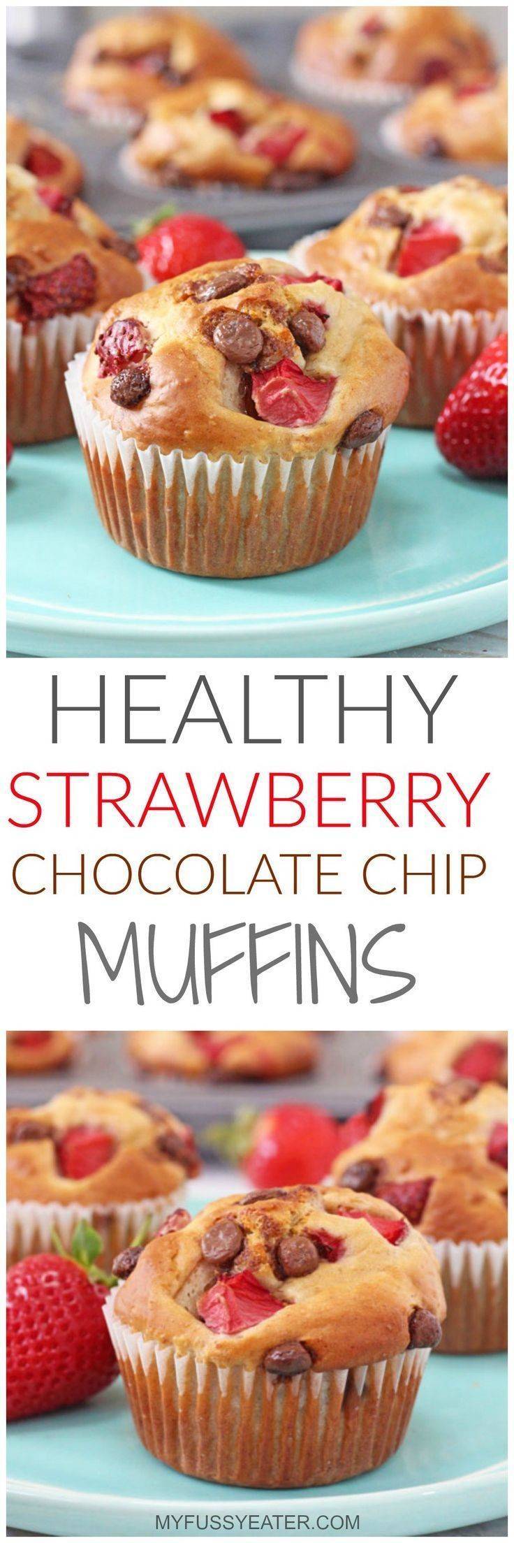 Fashion Muffins de chocolate e morango fit