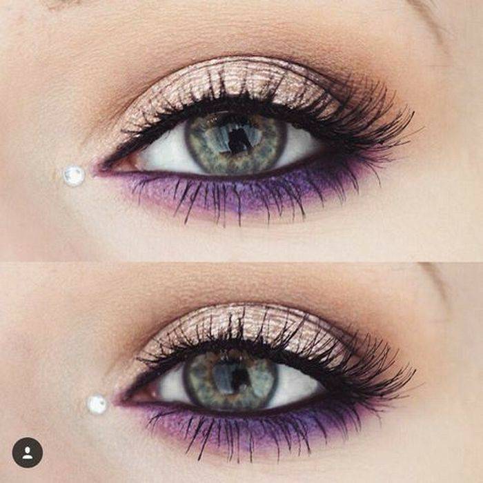 Gold and purple makeup