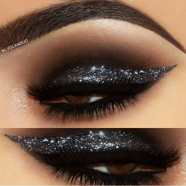 Fashion Black glitter makeup