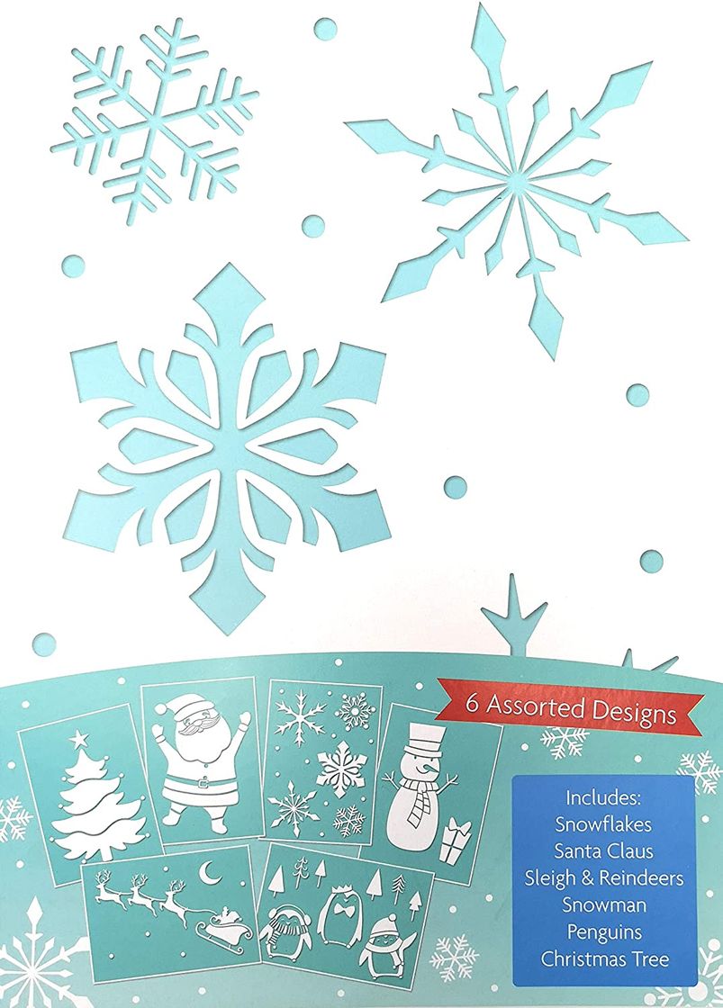 Social 6 Plantillas de Nieve En Aerosol Para Navidad - Amazon.es