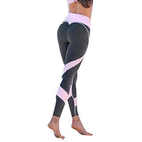 VPASS Mujer Pantalones,Elásticos Arbol Impresión Pantalones de Yoga Mujer Fitness Mallas Gym