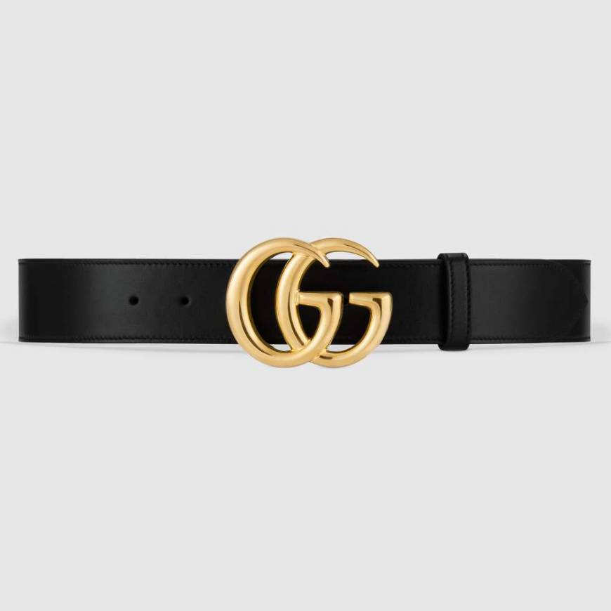 Moda GG Marmont leather belt with shiny buckle