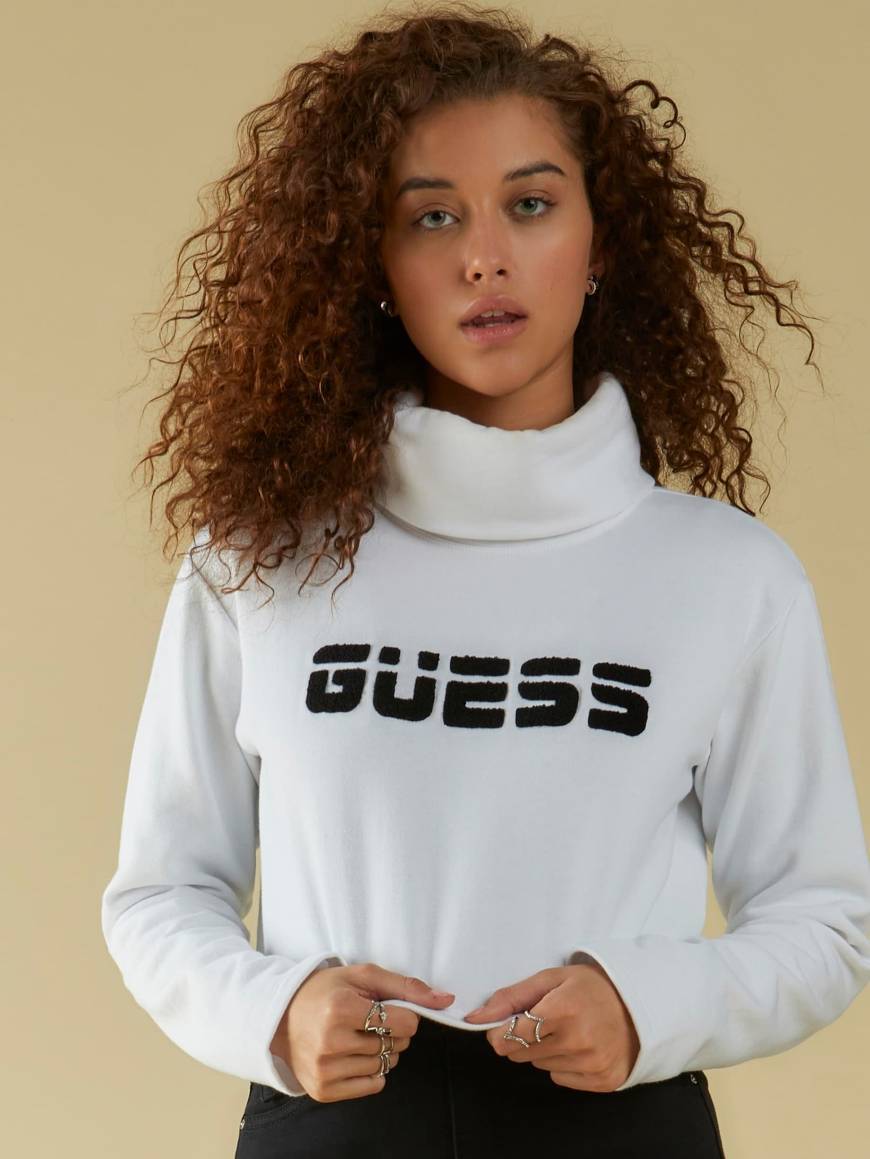 Moda Cropped front logo sweatshirt