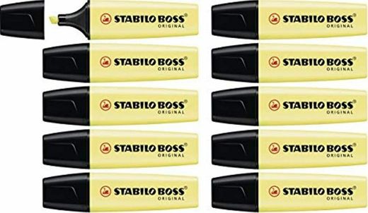 Pack 10 subrayadores Stabilo color amarillo pastel