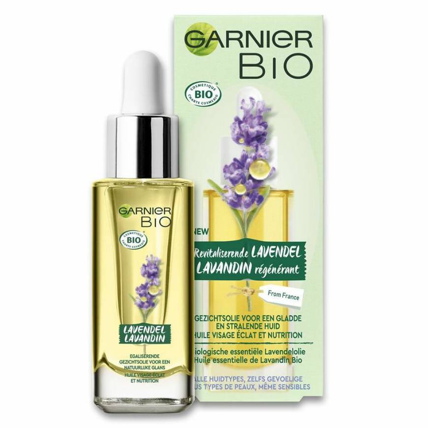 Beauty Garnier BIO Aceite Rostro Reafirmante con Aceite Esencial Lavanda y de Argán