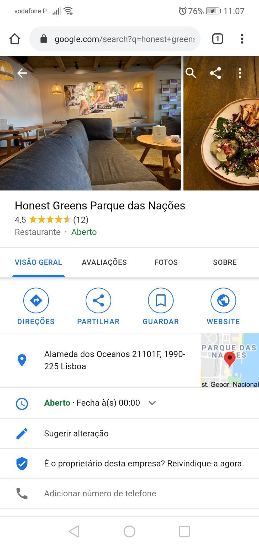 Restaurantes Honest Greens Parque das Nações