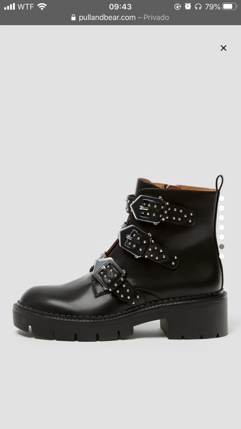 Fashion Botas pretas com fitas pull and bear