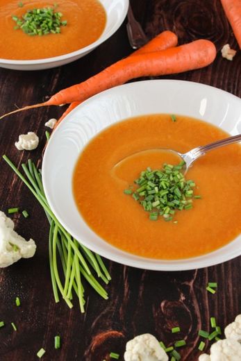 Creme de cenoura e couve-flor com cebolinho – Meaningful Flavours