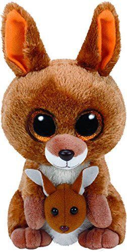 TY - Beanie Boos Kipper, peluche canguro, 15 cm, color marrón