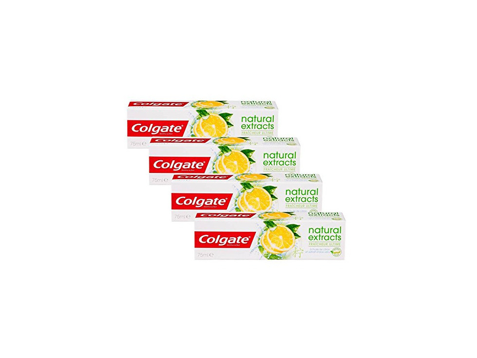 Beauty Colgate Naturals Extracts Limón Dentífrico - 4 Recipientes de 75 ml -