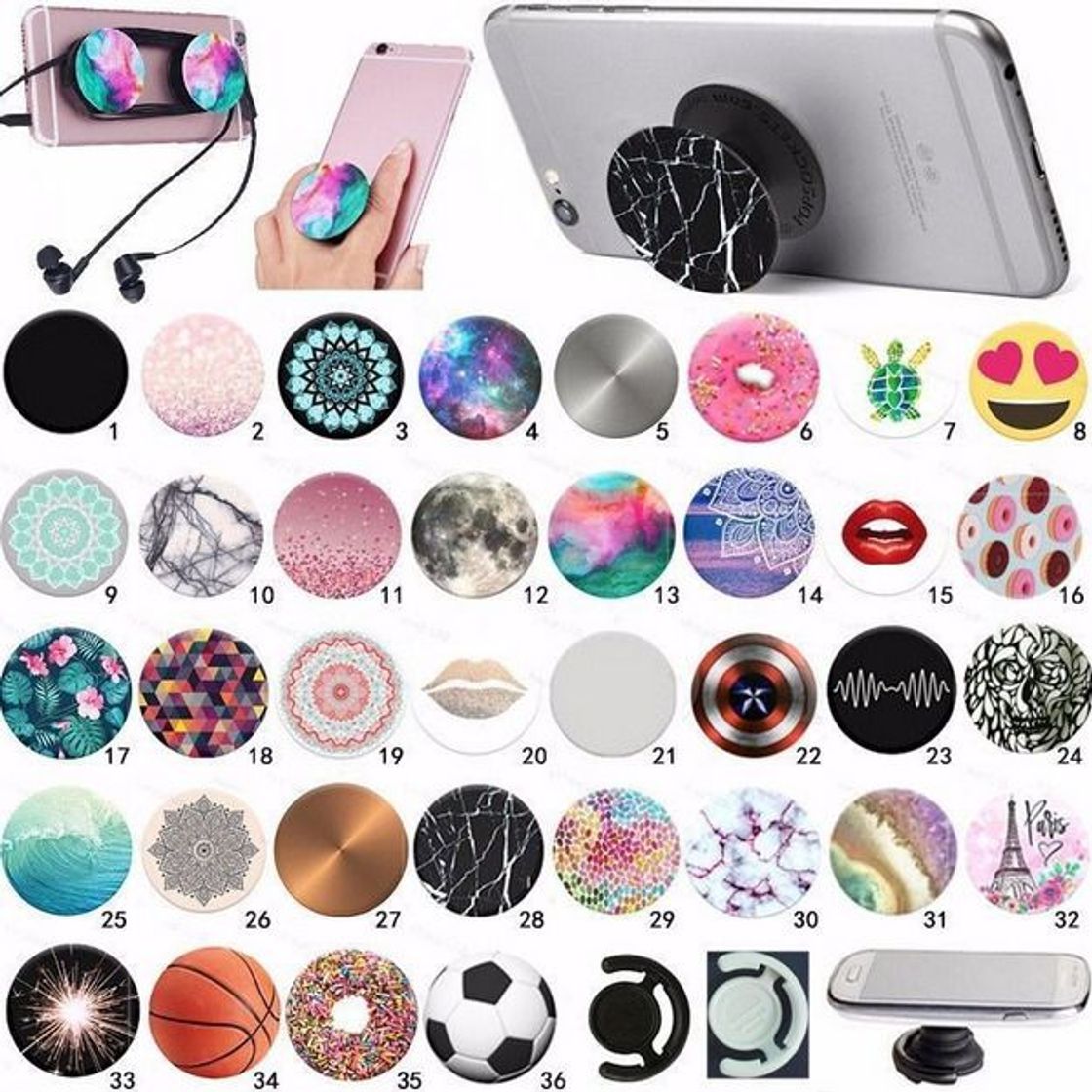 Producto Universal POP Up Socket Phone Grip Holder Expanding Stan