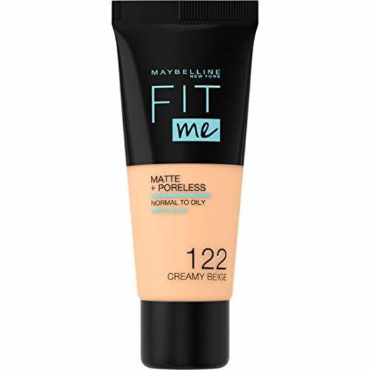 Maybelline Fit Me Foundation Matte&Poreless- 122 Cream- Foundation base de maquillaje Tubo