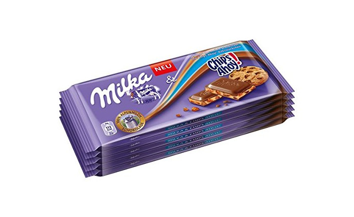 Producto Milka chips Ahoy Edición, pizarra Chocolate con galletas Parcela, 100 g, 10 unidades