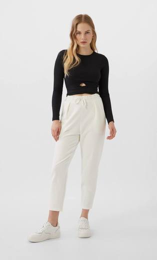 stradivarius-tshirt crop cut out