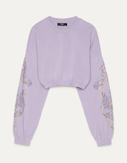 bershka-sweatshirt com dragão brilhante