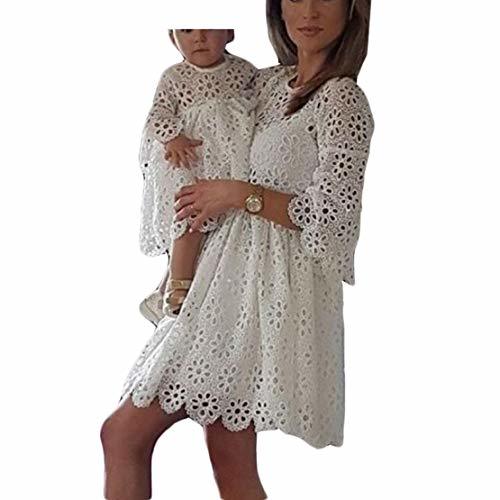 Producto Vestido de Madre e Hija de Flores Encaje Casual Manga 1/2 Vestidos