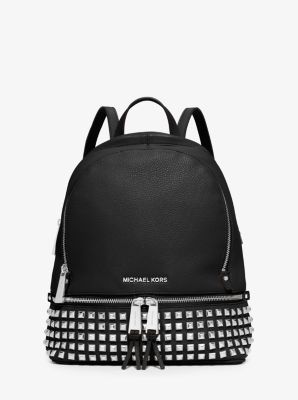 Product MK Rhea Medium Studded Pebbled Leather Backpack

