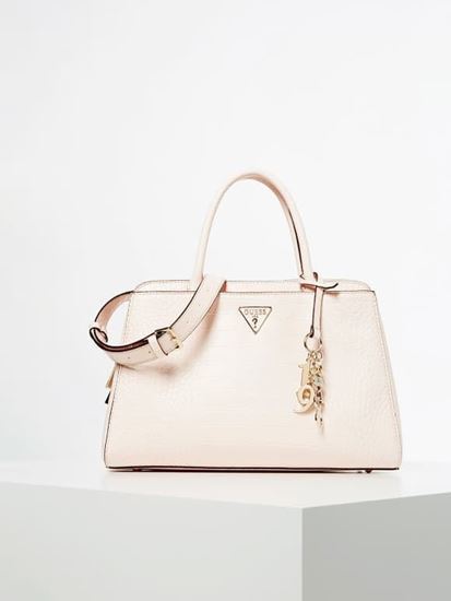 GUESS MADDY CROC PRINT HANDBAG

