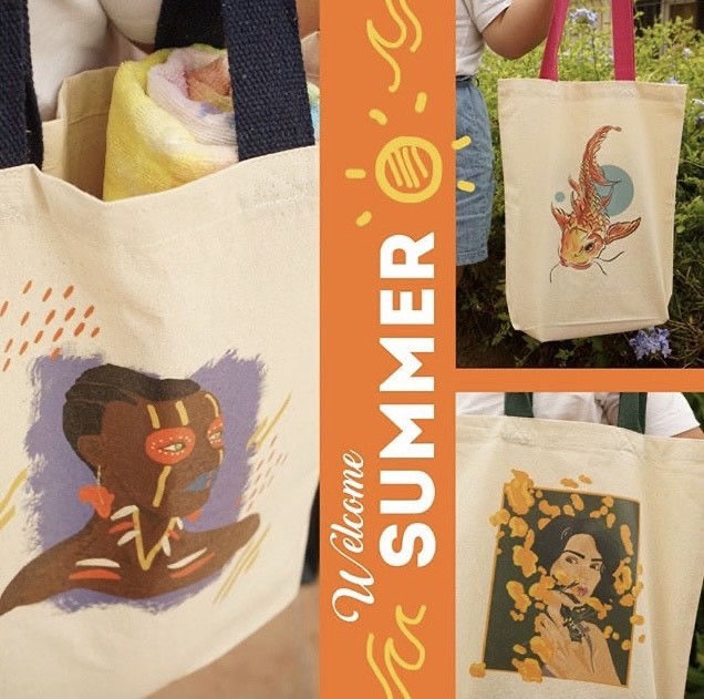 Moda Primeira coleção de totebags