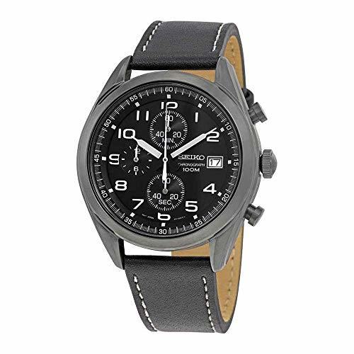 Moda Seiko Reloj Cronógrafo para Hombre de Cuarzo con Correa en Cuero SSB277P1