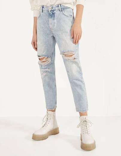 Slim fit jeans with paint detail Bershka