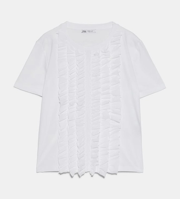 Product T-shirt com folhos da ZARA