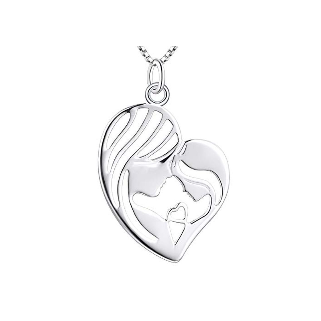 Products YL Collar Madre e Hija Plata de ley 925 Corazon Colgante Regalos