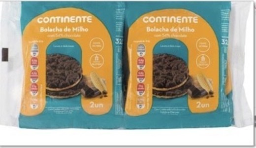 Bolachas de Milho com 54% Chocolate