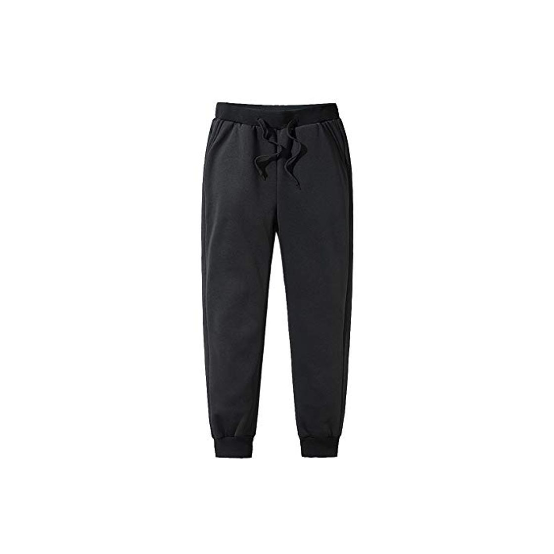 Fashion LAANCOO Cálido Casual Pantalones Térmicos De Forro Polar Negro Pantalones De Chándal De Invierno Para Hombres M