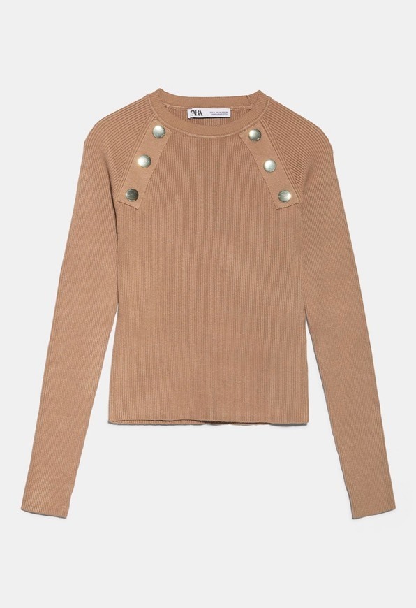 Social Sweater canelado com botões
