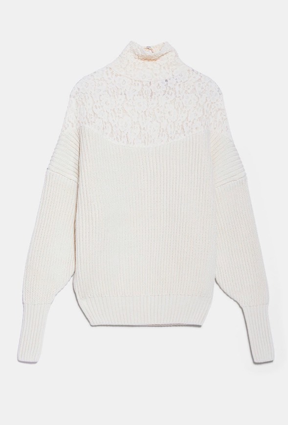 Social Sweater canalé de renda
