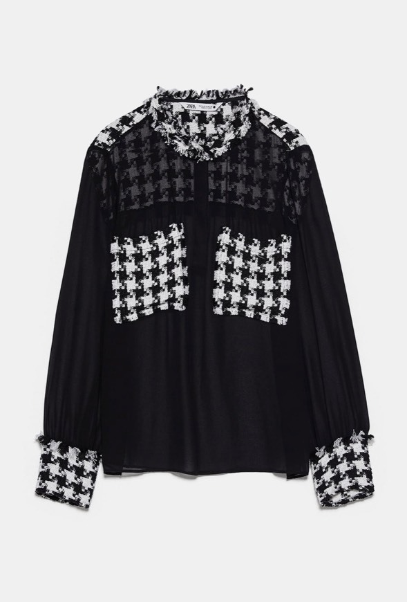 Social Blusa combinada de tweed