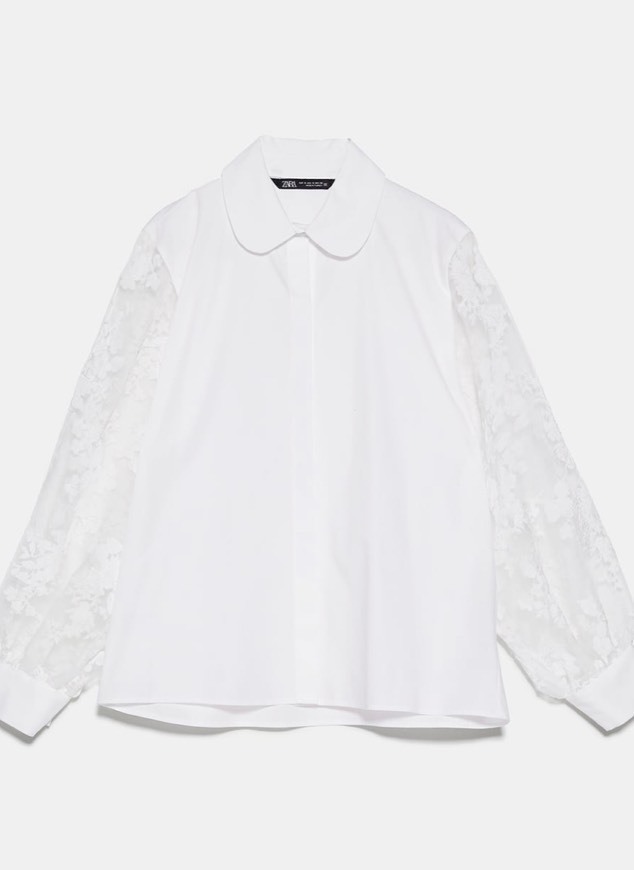Social Camisa com mangas de organza