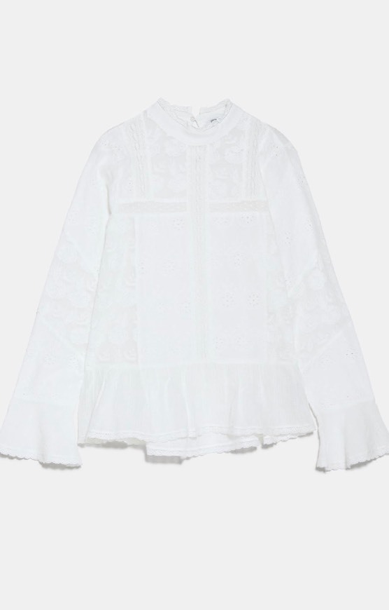 Social Camisa de ganga com bordados 