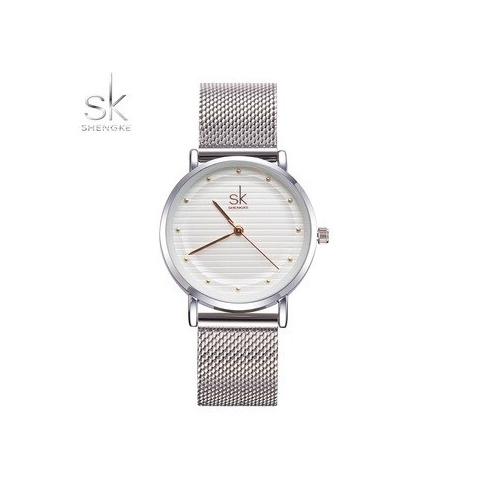 Moda SHENGKE Relojes de Mujer Reloj de Mujer de Acero Inoxidable Correa de