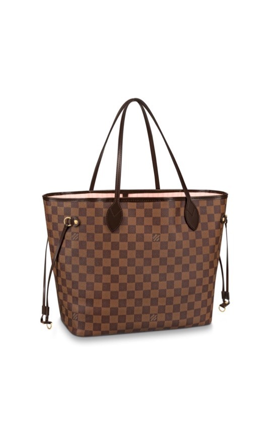 Fashion Neverfull MM Damier Ebene Canvas in Rose Ballerine 