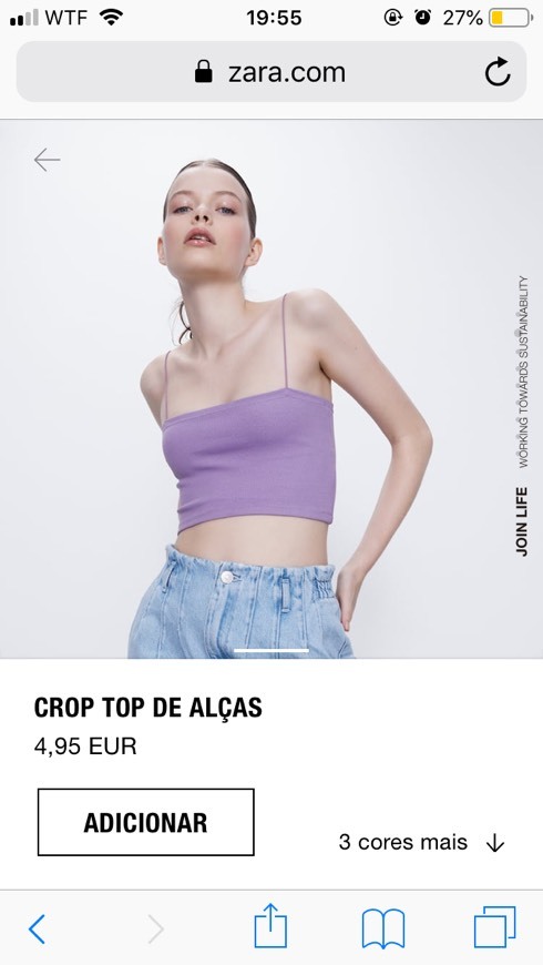 Fashion top lilás zara 