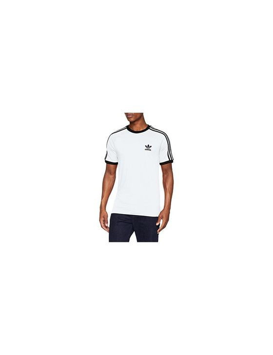 Social adidas Tres Bandas Camiseta de Manga Corta, Hombre, Blanco