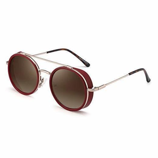 JIM HALO Steampunk Redondas Retro Gafas de Sol Para Hombre Mujer Lente