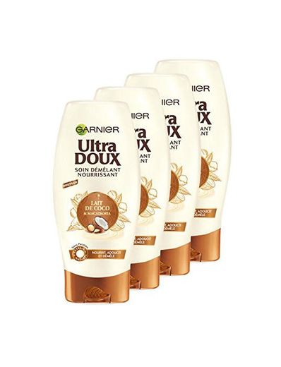 Garnier Ultra Doux Acondicionador de leche de coco Macadamia 200 ml - juego de 4